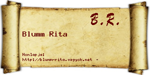 Blumm Rita névjegykártya